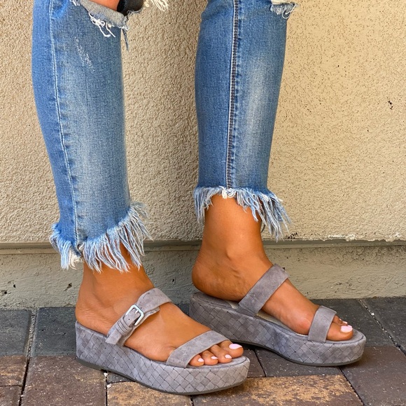Anthropologie Shoes - KLIK Genuine Leather Woven Flat Platform Wedge